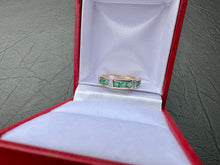 Load image into Gallery viewer, #695 - 14kt Yellow &amp; White Gold Emerald &amp; Diamond Ring, Size 7
