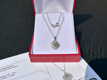 Load image into Gallery viewer, #662 - White &amp; Brown Diamond Floral Pendant &amp; 18” Sterling Rolo Chain
