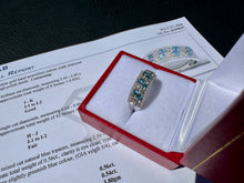 Load image into Gallery viewer, #889 - 14kt White Gold, Topaz &amp; Diamond Band Size 6 1/4
