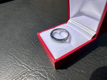 Load image into Gallery viewer, #640 - 14kt White Gold, Sapphire &amp; Diamond Band, Size 5
