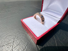 Load image into Gallery viewer, #699 - 14kt Rose Gold, Sapphire &amp; Diamond Custom Band, Size 7
