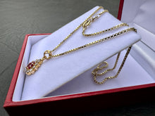 Load image into Gallery viewer, #678 - 14kt Ruby &amp; Diamond, Pendant &amp; Necklace 16” Long
