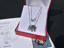 Load image into Gallery viewer, #660 - Blue Diamond Elephant Pendant &amp; 18” Sterling Chain
