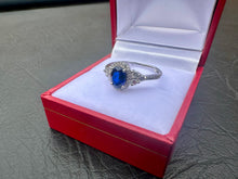 Load image into Gallery viewer, #586 - 10kt White Gold, Sapphire &amp; Diamond Custom Ring, Size 6

