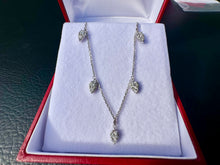 Load image into Gallery viewer, #642 - 14kt White Gold, 16-18” Custom Pear Style Diamond Necklace

