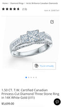 Load image into Gallery viewer, #769 - 1.50 Carat CAD Diamond Engagement Ring, Size 7 3/4
