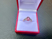 Load image into Gallery viewer, #593 - 10k Yellow Gold, Tourmaline &amp; Diamond Ring Size 6
