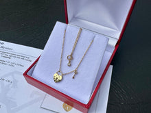 Load image into Gallery viewer, #642 - 14kt Yellow Gold, Diamond Heart Lock Pendant &amp; 18” Chain
