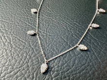 Load image into Gallery viewer, #642 - 14kt White Gold, 16-18” Custom Pear Style Diamond Necklace
