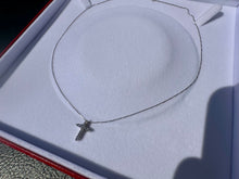 Load image into Gallery viewer, #805 - 14kt White Gold, CZ Cross &amp; 18” Necklace
