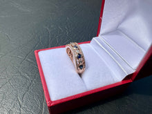 Load image into Gallery viewer, #699 - 14kt Rose Gold, Sapphire &amp; Diamond Custom Band, Size 7
