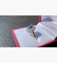 Load image into Gallery viewer, #537 - 14kt Yellow Gold, Natural Sapphire &amp; Diamond Ring, Size 6 3/4
