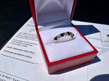 Load image into Gallery viewer, #809 - 14kt Yellow Gold, Sapphire &amp; Diamond EFFY Band,
Size 7
