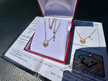 Load image into Gallery viewer, #642 - 14kt Yellow Gold Lock &amp; Key Diamond Pendant Necklace 16-18”
