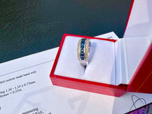 Load image into Gallery viewer, #609 - 14kt White Gold, Sapphire &amp; Diamond Band, Size 7
