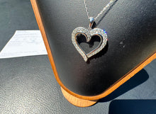 Load image into Gallery viewer, #877 - .78 Carat Diamond Heart Pendant / Chain, 10kt White Gold 18”
