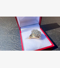 Load image into Gallery viewer, #536 - 14kt Yellow Gold, 1.00 Carat SI Diamond Cluster Ring, Size 6 1/2
