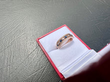 Load image into Gallery viewer, #699 - 14kt Rose Gold, Sapphire &amp; Diamond Custom Band, Size 7
