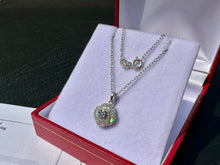 Load image into Gallery viewer, #662 - White &amp; Brown Diamond Floral Pendant &amp; 18” Sterling Rolo Chain
