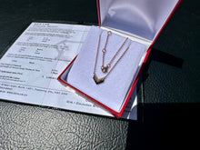 Load image into Gallery viewer, #835 - 10k Rose Gold, Brown &amp; Black Diamond Chevron Necklace 16-18”
