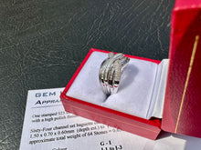 Load image into Gallery viewer, #658 - .73 Carat Diamond Custom Wave Ring, Sterling Size 7 1/2
