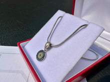 Load image into Gallery viewer, #672 - Blue, White &amp; Brown Diamond Evil Eye Pendant &amp; 20” Necklace
