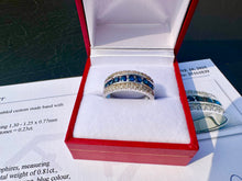 Load image into Gallery viewer, #609 - 14kt White Gold, Sapphire &amp; Diamond Band, Size 7
