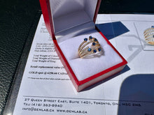 Load image into Gallery viewer, #846 - 14kt Yellow Gold, Sapphire &amp; Diamond Custom Ring SZ 6
