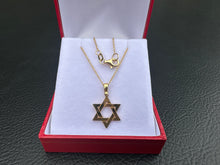 Load image into Gallery viewer, #758 - 14kt Yellow Gold, 18”, Star of David Pendant &amp; Necklace
