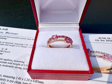 Load image into Gallery viewer, #608 - 14kt Rose Gold, Pink Sapphire &amp; Diamond Ring, Size 6
