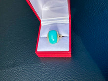 Load image into Gallery viewer, #739 - EFFY 14kt Yellow Gold, Diamond &amp; Turquoise Ring, Size 7
