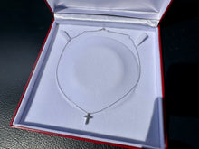 Load image into Gallery viewer, #805 - 14kt White Gold, CZ Cross &amp; 18” Necklace

