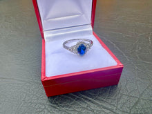 Load image into Gallery viewer, #586 - 10kt White Gold, Sapphire &amp; Diamond Custom Ring, Size 6
