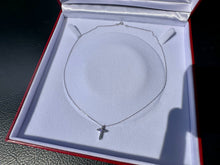 Load image into Gallery viewer, #805 - 14kt White Gold, CZ Cross &amp; 18” Necklace
