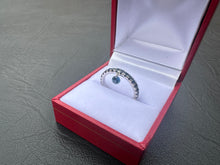 Load image into Gallery viewer, #585 - 14kt White Gold, Blue Sapphire Eternity Band, Size 6
