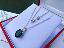 Load image into Gallery viewer, #646 - 14kt White Gold EFFY Topaz &amp; Diamond Pendant + 18” Chain
