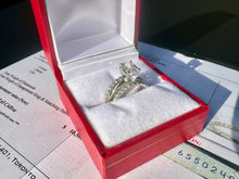 Load image into Gallery viewer, #757 - 14kt White Gold, 1.55ct Oval Diamond Wedding Set, Size 5
