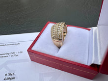 Load image into Gallery viewer, #716 - 10k Yellow Gold, .70ct Diamond Row Band Size 7
