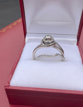 Load image into Gallery viewer, #431 - 10k White Gold, Diamond Halo Cluster Wedding Set
0.29 ctw | SZ 7
