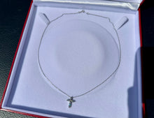 Load image into Gallery viewer, #805 - 14kt White Gold, CZ Cross &amp; 18” Necklace
