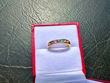 Load image into Gallery viewer, #706 - 14kt Yellow Gold, Sapphire Rainbow Band, Size 7
