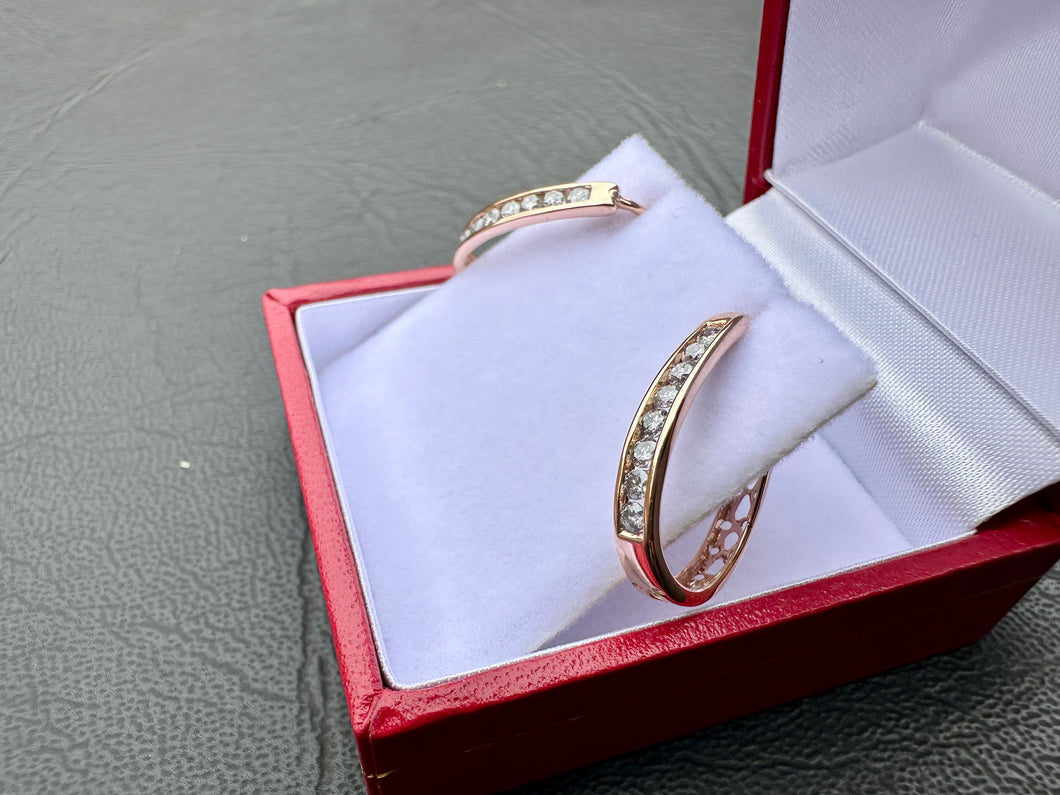 #619 - 10kt Rose Gold, .40ct Hoop Clutch Earrings