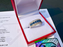 Load image into Gallery viewer, #609 - 14kt White Gold, Sapphire &amp; Diamond Band, Size 7
