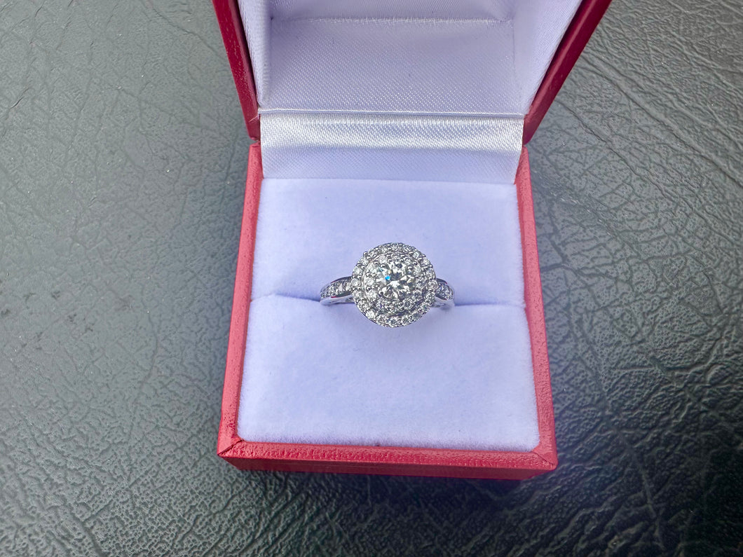 #598 - 14kt - White Gold .99ct Engagement Ring - Size 5