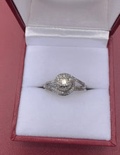 Load image into Gallery viewer, #431 - 10k White Gold, Diamond Halo Cluster Wedding Set
0.29 ctw | SZ 7
