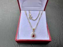 Load image into Gallery viewer, #678 - 14kt Ruby &amp; Diamond, Pendant &amp; Necklace 16” Long
