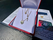 Load image into Gallery viewer, #642 - 14kt Yellow Gold Lock &amp; Key Diamond Pendant Necklace 16-18”
