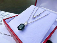 Load image into Gallery viewer, #646 - 14kt White Gold EFFY Topaz &amp; Diamond Pendant + 18” Chain
