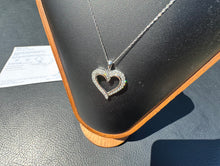 Load image into Gallery viewer, #877 - .78 Carat Diamond Heart Pendant / Chain, 10kt White Gold 18”
