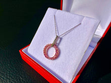 Load image into Gallery viewer, #733 - 18” 14kt White &amp; Yellow Gold, Sapphire &amp; Diamond Necklace &amp; Pendant
